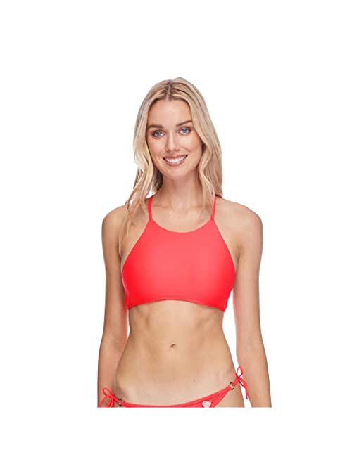 Body Glove Women's Smoothies Elena Solid High Neck Crop Bikini Top Swimsuit