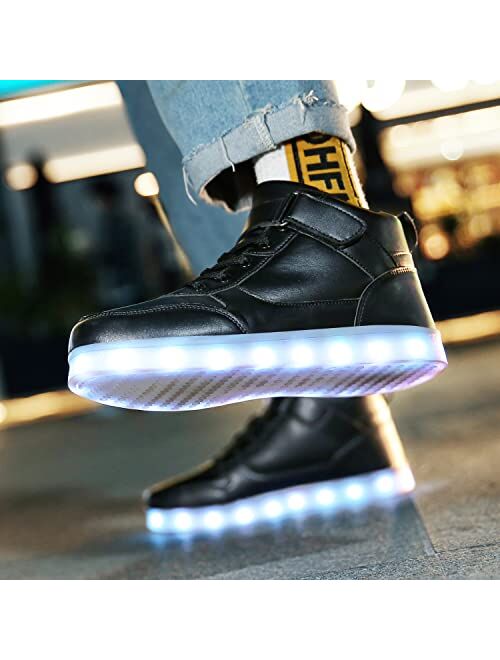 Lakerom Kids Light up Shoes Led Shoes for Boys Girls USB Charging Flashing Trainers High Top Sneakers