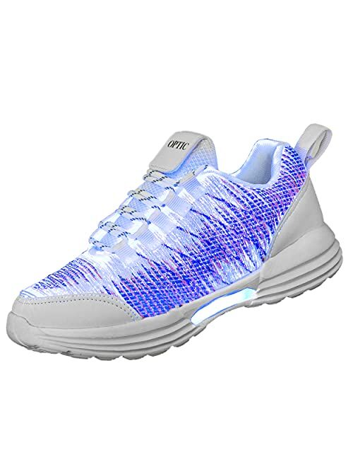 YYXMS Fiber Optic Shoes for Boys Girls Light Up Sneakers for Kids Flashing Shoes with USB Charging for Christmas, Festivals, Halloween, New Year Party