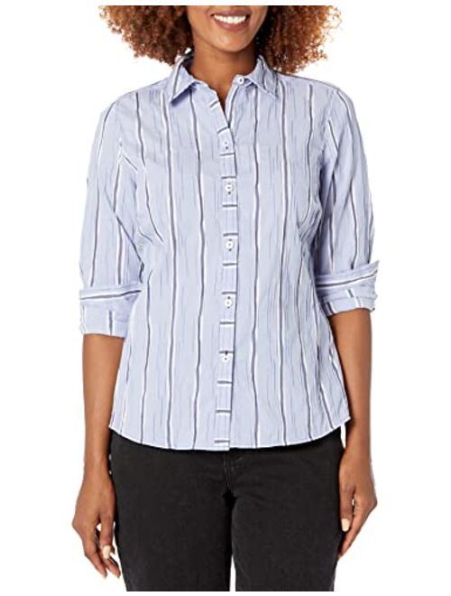 Foxcroft Women's Hampton Long Sleeve Serene Stripe Blouse