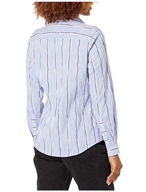 Foxcroft Women's Hampton Long Sleeve Serene Stripe Blouse