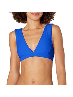 Women's Standard Smoothies Rumor Solid Deep V Bikini Top Swimsuit