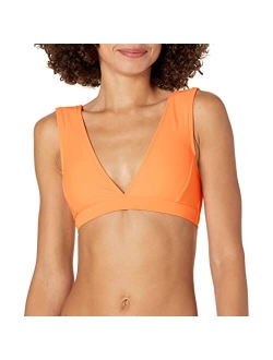 Women's Standard Smoothies Rumor Solid Deep V Bikini Top Swimsuit