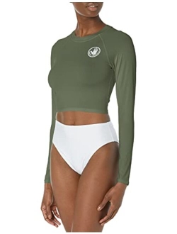 Women's Standard Let It Be Long Sleeve Crop Top Rashguard with UPF 50