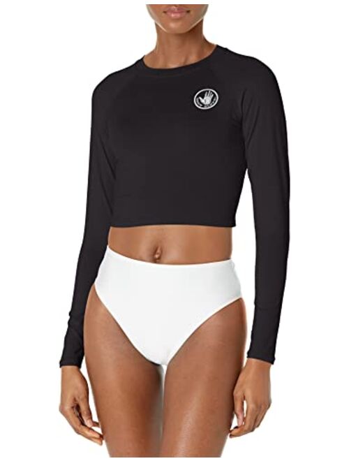 Body Glove Women's Standard Let It Be Long Sleeve Crop Top Rashguard with UPF 50+