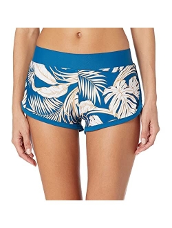 Women's Pulse Elastic Waist Hybrid Pull on Swim Short with UPF 50