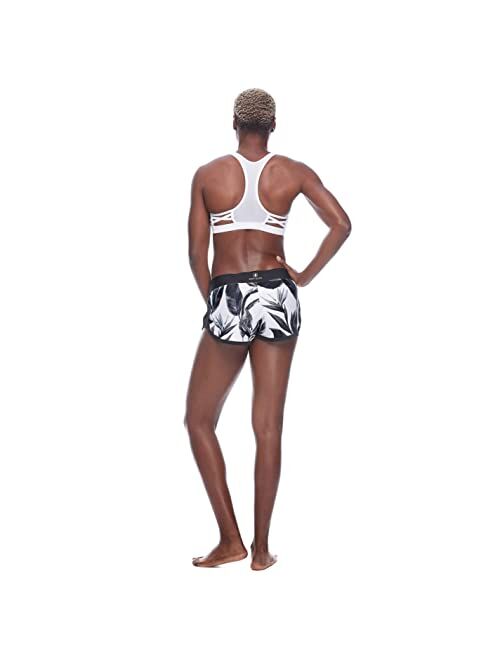 Body Glove Women's Pulse Elastic Waist Hybrid Pull on Swim Short with UPF 50+