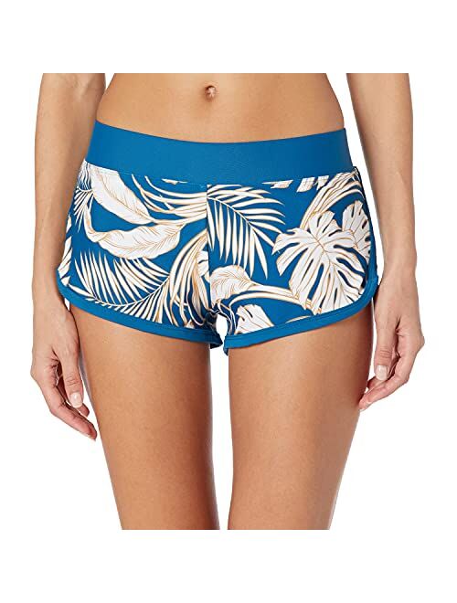 Body Glove Women's Pulse Elastic Waist Hybrid Pull on Swim Short with UPF 50+