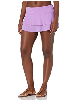 womens Smoothies Lambada Solid Mesh Cover Up Skirt Swimsuit