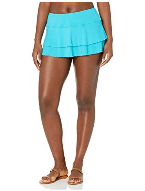 Body Glove womens Smoothies Lambada Solid Mesh Cover Up Skirt Swimsuit