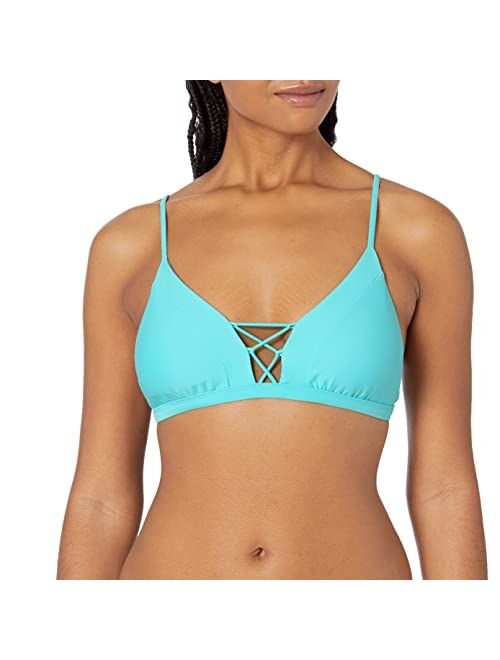 Body Glove Women's Smoothies Phoebe Solid Fixed Triangle Bikini Top Swimsuit