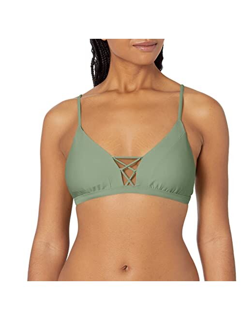 Body Glove Women's Smoothies Phoebe Solid Fixed Triangle Bikini Top Swimsuit