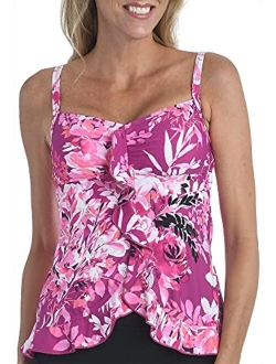 Women's Ruffle Front Tankini Swimsuit Top