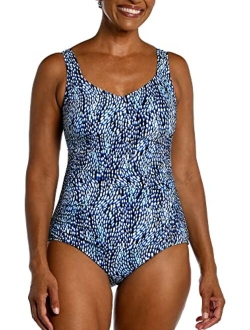 Women's Standard Side Shirred Girl Leg One Piece Swimsuit