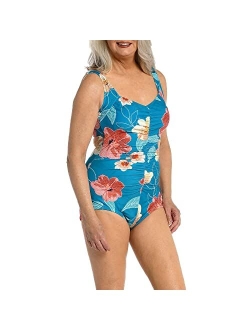 Women's Standard Shirred Front Girl Leg One Piece Swimsuit