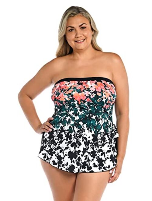 Maxine Of Hollywood Bandeau Sarong One Piece Swimsuit