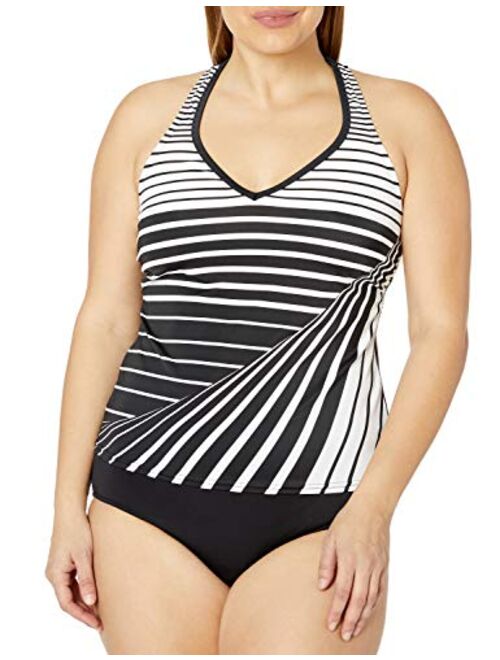 Maxine Of Hollywood V-Neck Racer Back Tankini Swimsuit Top