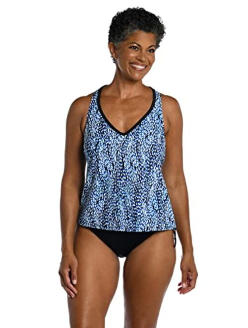 Maxine Of Hollywood V-Neck Racer Back Tankini Swimsuit Top