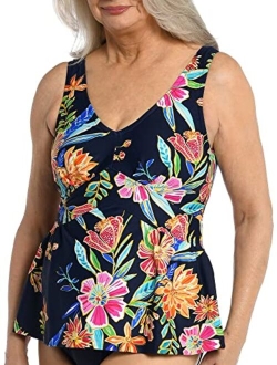 Over The Shoulder Empire Tankini Swimsuit Top