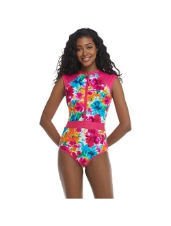 Women's Stand Up Zip Front Paddle One Piece Swimsuit with UPF 50