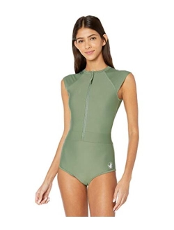 Women's Stand Up Zip Front Paddle One Piece Swimsuit with UPF 50