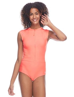 Women's Stand Up Zip Front Paddle One Piece Swimsuit with UPF 50