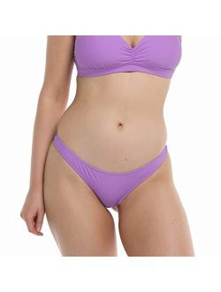 Women's Smoothies Thong Solid Minimal Coverage Bikini Bottom Swimsuit