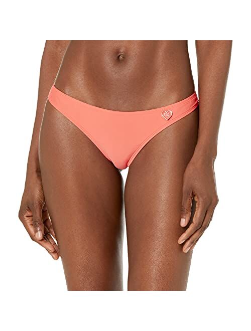 Body Glove Women's Smoothies Thong Solid Minimal Coverage Bikini Bottom Swimsuit