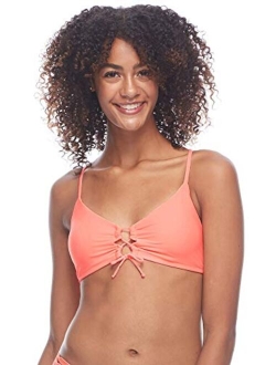 Women's Smoothies Mika Solid Halter Triangle Bikini Top Swimsuit with Cross Tie Back