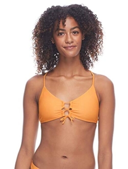 Women's Smoothies Mika Solid Halter Triangle Bikini Top Swimsuit with Cross Tie Back