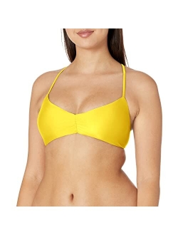 Women's Smoothies Mika Solid Halter Triangle Bikini Top Swimsuit with Cross Tie Back