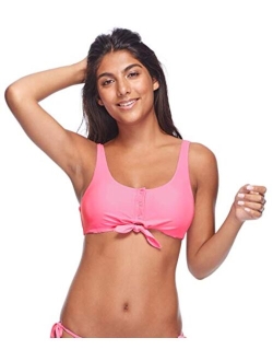 Women's Standard Smoothies Kate Solid Crop Bikini Top Swimsuit with Front Tie