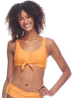 Women's Standard Smoothies Kate Solid Crop Bikini Top Swimsuit with Front Tie