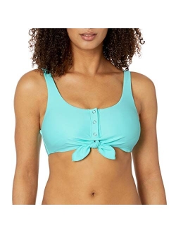 Women's Standard Smoothies Kate Solid Crop Bikini Top Swimsuit with Front Tie