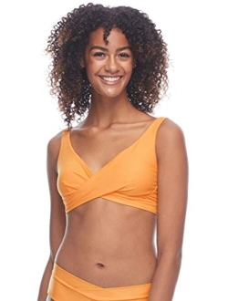 Women's Standard Smoothies Orla Solid Hidden Uw Bikini Top Swimsuit with Crossover Neckline