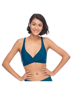 Women's Standard Smoothies Orla Solid Hidden Uw Bikini Top Swimsuit with Crossover Neckline