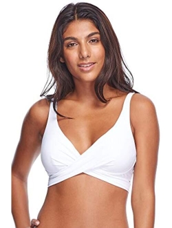 Women's Standard Smoothies Orla Solid Hidden Uw Bikini Top Swimsuit with Crossover Neckline