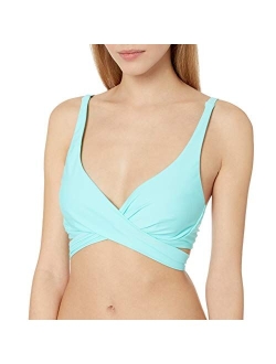 Women's Standard Smoothies Orla Solid Hidden Uw Bikini Top Swimsuit with Crossover Neckline