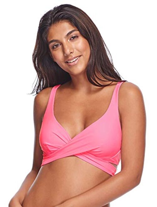 Body Glove Women's Standard Smoothies Orla Solid Hidden Uw Bikini Top Swimsuit with Crossover Neckline