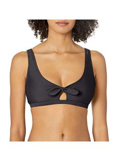 Women's Standard Smoothies May Solid Bikini Top Swimsuit with Peekaboo Front Bow Detail