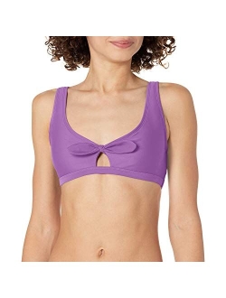 Women's Standard Smoothies May Solid Bikini Top Swimsuit with Peekaboo Front Bow Detail