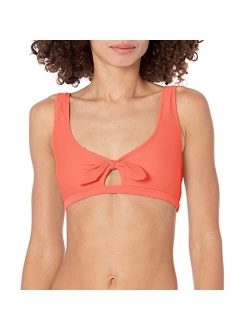 Women's Standard Smoothies May Solid Bikini Top Swimsuit with Peekaboo Front Bow Detail