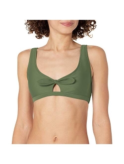 Women's Standard Smoothies May Solid Bikini Top Swimsuit with Peekaboo Front Bow Detail