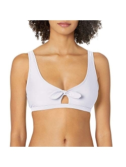 Women's Standard Smoothies May Solid Bikini Top Swimsuit with Peekaboo Front Bow Detail