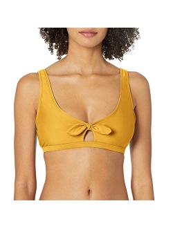 Women's Standard Smoothies May Solid Bikini Top Swimsuit with Peekaboo Front Bow Detail