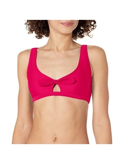 Women's Standard Smoothies May Solid Bikini Top Swimsuit with Peekaboo Front Bow Detail