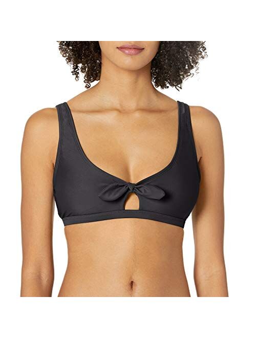 Body Glove Women's Standard Smoothies May Solid Bikini Top Swimsuit with Peekaboo Front Bow Detail