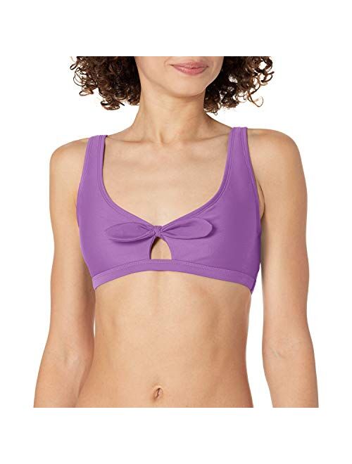 Body Glove Women's Standard Smoothies May Solid Bikini Top Swimsuit with Peekaboo Front Bow Detail