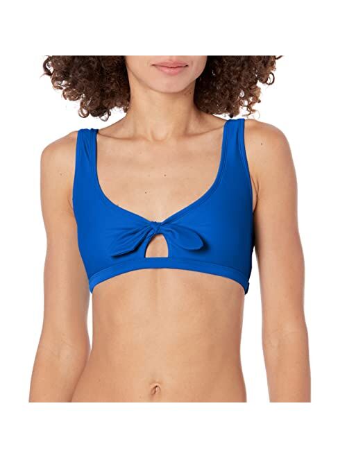 Body Glove Women's Standard Smoothies May Solid Bikini Top Swimsuit with Peekaboo Front Bow Detail