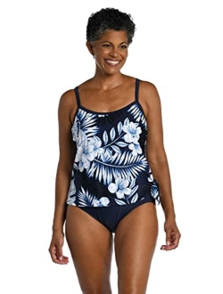 Scoop Neck Faux Side Tie One Piece Swimsuit